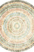 Yellow Rustic Rug Polyester Concentric Circles Pattern Rug Washable Non-Slip Backing Area Rug for Living Room