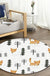 White Child's Room Rug Kids Animal Fox Tree Pattern Area Rug Polyester Stain-Resistant Carpet