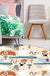 Ivory Child's Room Rug Kids Animal Elephant Monkey Crocodile Pattern Area Rug Polyester Pet Friendly Carpet