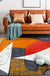 Colorful Bedroom Rug Novelty Color Block Geometry Pattern Area Rug Polyester Non-Slip Stain-Resistant Carpet