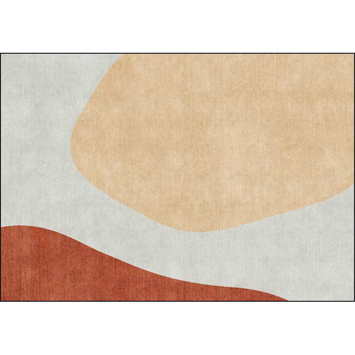 Novelty Living Room Rug in Grey and Brown Color Block Print Rug Polyester Anti-Slip Backing Area Rug