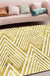 Gold Bedroom Rug Novelty Geometric Mountain Stripe Pattern Area Rug Polyester Pet Friendly Washable Carpet