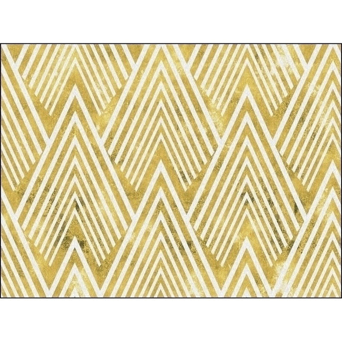 Gold Bedroom Rug Novelty Geometric Mountain Stripe Pattern Area Rug Polyester Pet Friendly Washable Carpet