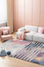 Pink Bedroom Rug Novelty Geometric Stripe Pattern Area Rug Polyester Pet Friendly Non-Slip Carpet