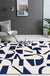 Stylish Abstract Rug Blue and Beige Casual Rug Polyester Machine Washable Anti-Slip Area Rug for Bedroom