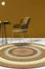 Rustic Concentric Circles Pattern Rug Yellow and Green Polyester Rug Machine Washable Non-Slip Area Rug for Living Room