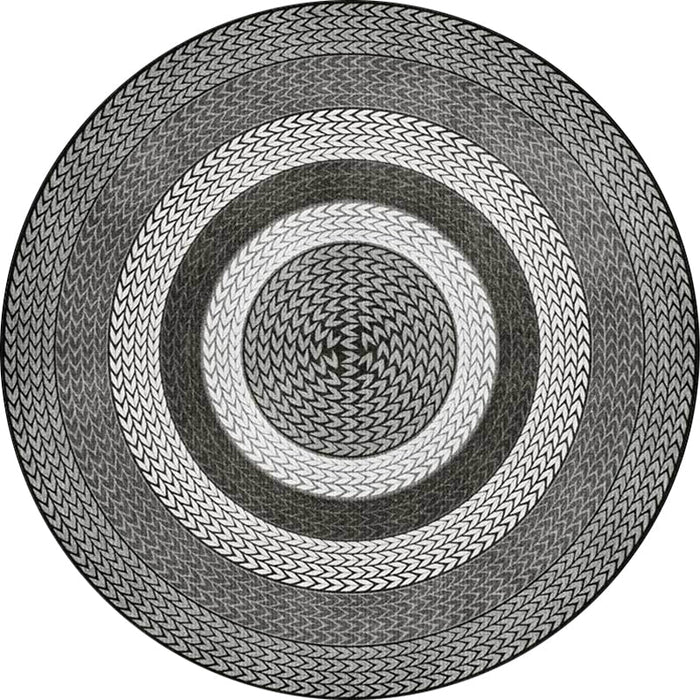 Rustic Concentric Circles Pattern Rug Yellow and Green Polyester Rug Machine Washable Non-Slip Area Rug for Living Room