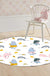 Kids Bedroom Rug in White Animal Rabbit Hedgehog Leaf Print Rug Polyester Machine Washable Pet Friendly Area Rug