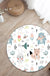 White Child's Room Rug Kids Animal Rabbit Fox Bear Floral Pattern Area Rug Polyester Anti-Slip Backing Carpet