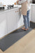 Feblilac Solid Color Grid Leather Kitchen Mat