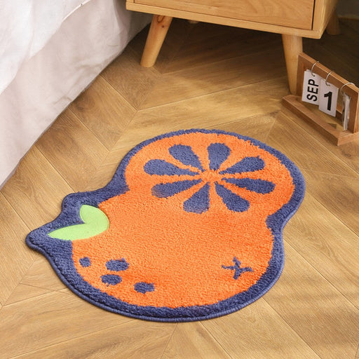 Feblilac Cute Fruit Orange Tufted Bath Mat