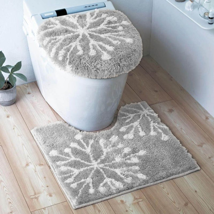 Feblilac Sunflower Cute and Warm Acrylic Fibers U-shape Bathroom Toilet Rugs and Lid Cover Toilet Seat Cover Kit