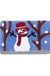 Feblilac Snowman Blue Ground Christmas Bath Mat