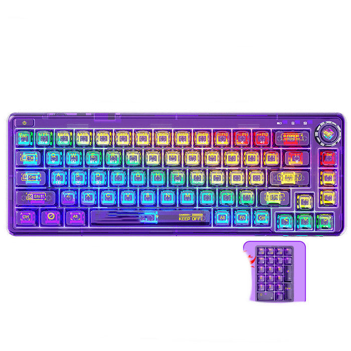 Bluetooth Mechanical Keyboard Transparent Case Hot-swappable Gasket Structure