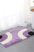 Feblilac Blue/Black/Green/Red/Brown/Purple and White Circular Geometric Pattern Ultra Soft Bathroom Rug