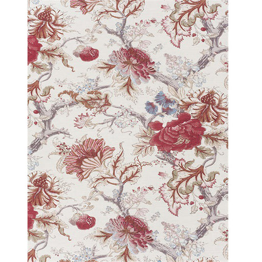 Vintage Floral Pattern Rug Red Polyester Rug Machine Washable Non-Slip Area Rug for Living Room