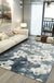 Traditional Floral Pattern Rug White and Grey Oriental Rug Polyester Washable Anti-Slip Backing Area Rug for Living Room