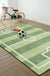 Kids Bedroom Rug in Green Sports Football Field Print Rug Polyester Non-Slip Backing Washable Area Rug