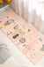 Cute Cartoon Pattern Rug Apricot Kids Rug Polyester Washable Non-Slip Area Rug for Nursery