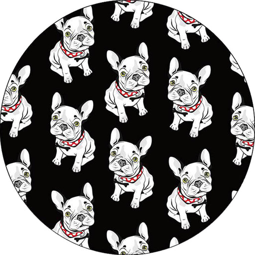 Black Child's Room Rug Kids Animal Dog Pattern Area Rug Polyester Non-Slip Backing Carpet