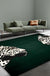 Funky Cheetah Pattern Rug Dark Green Novelty Rug Polyester Washable Anti-Slip Backing Area Rug for Living Room