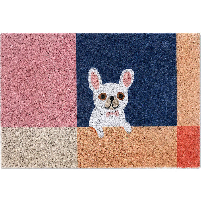 Kids Dog Pattern Rug Multicolor Vinyl Rug Washable Anti-Slip Backing Area Rug for Home Decoration