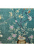 Retro Leaf Pattern Rug with Floral and Bird Green Oriental Rug Polyester Washable Anti-Slip Backing Area Rug for Bedroom