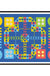 Blue Child's Room Rug Kids Educational Ludo Pattern Area Rug Polyester Pet Friendly Washable Carpet