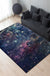 Modern Living Room Rug in Blue Outer Space Galaxy Print Rug Polyester Non-Slip Backing Area Rug