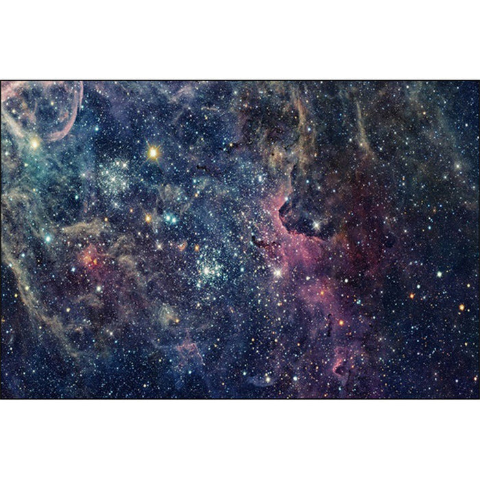 Modern Living Room Rug in Blue Outer Space Galaxy Print Rug Polyester Non-Slip Backing Area Rug