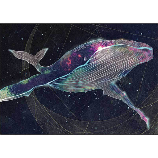 Kids Bedroom Rug in Black Outer Space Star Whale Print Rug Polyester Anti-Slip Backing Washable Area Rug