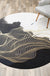 Contemporary Swirl Stripe Pattern Rug Black and White Polyester Rug Machine Washable Non-Slip Area Rug for Bedroom