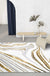 Modern Living Room Rug in White and Gold Abstract Swirl Line Print Rug Polyester Machine Washable Area Rug