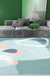 Green Bedroom Rug Novelty Color Block Watercolor Painting Pattern Area Rug Polyester Non-Slip Backing Carpet