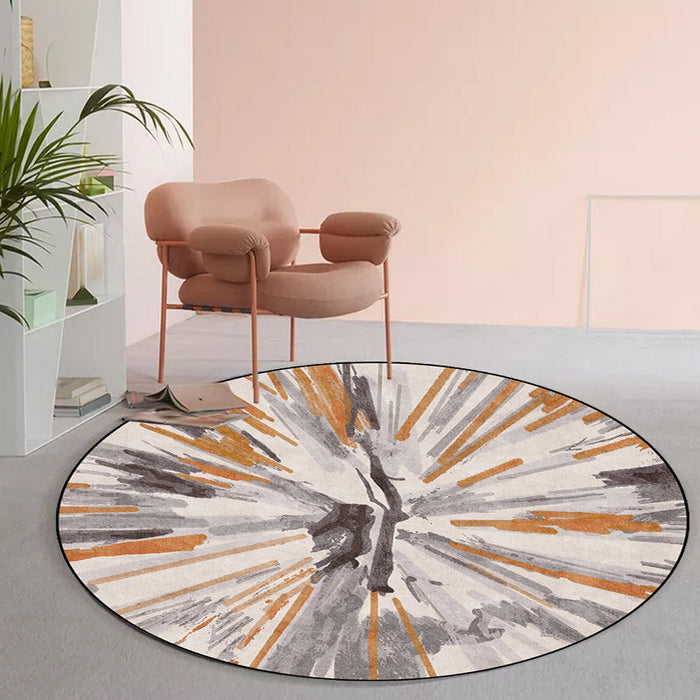 Stylish Abstract Rug Grey and Brown Nordic Rug Polyester Washable Anti-Slip Backing Area Rug for Living Room