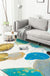 White Bedroom Rug Novelty Color Block Splatter Pattern Area Rug Polyester Washable Non-Slip Backing Carpet