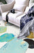 White Bedroom Rug Novelty Color Block Splatter Pattern Area Rug Polyester Washable Non-Slip Backing Carpet