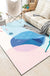 Blue and Pink Bedroom Rug Novelty Color Block Watercolor Painting Pattern Area Rug Polyester Washable Carpet