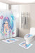 4pc Mermaid Print Bath Mat AndShower Curtain