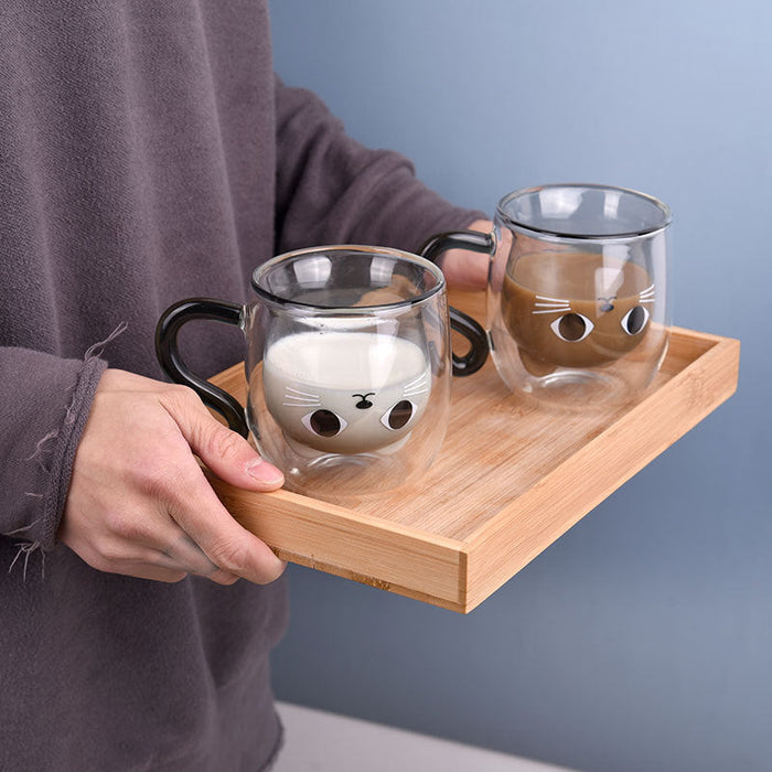 Creative Cat Cup Cartoon Water Cup cCat Cute Creative Coffee Cup Casual Cup Couple Gass Cat Paw Cup