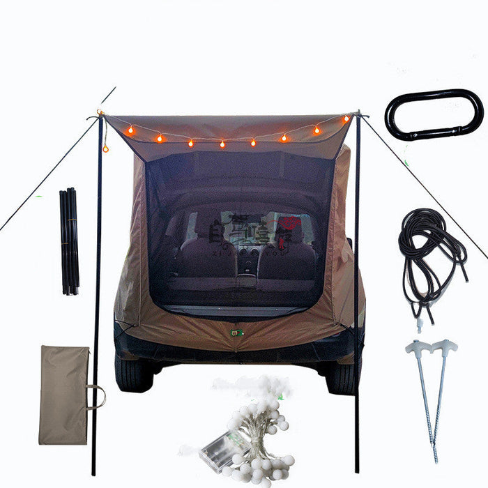 Car Trunk Extension Tent At The Rear Of The Car