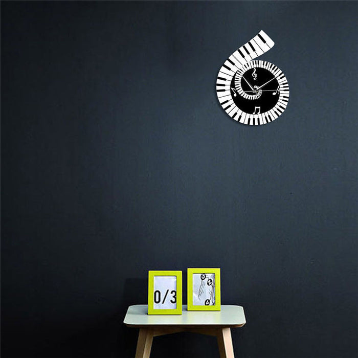 Decoration Wall Clock Treble Clef Piano Keyboard Musical Notes Irregular Decoration Clock Wall Clock Cross-border