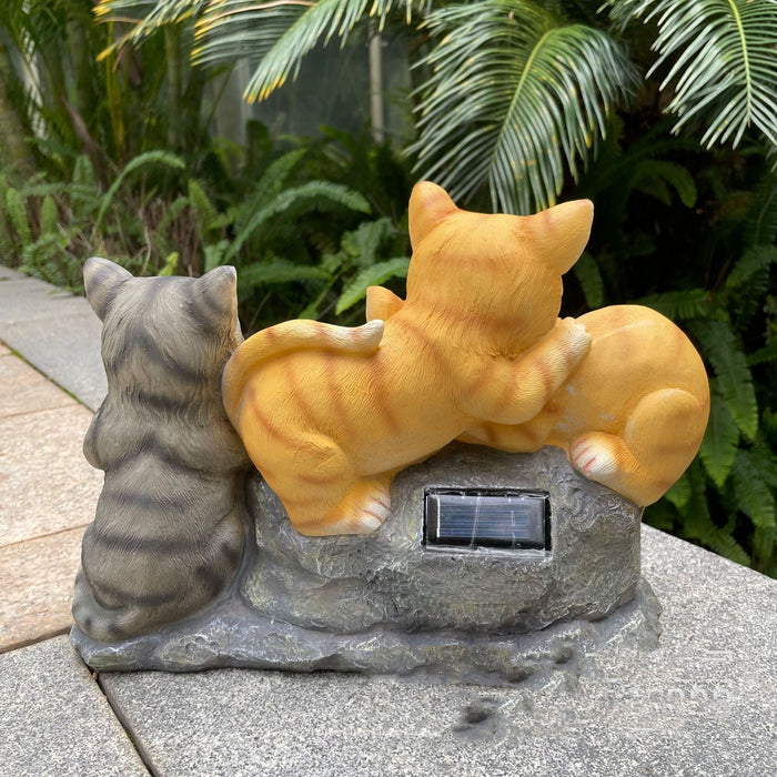 Cute Realistic Resin Animal Cat Solar Light Garden Decoration