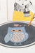 Blue and Ivory Child's Room Rug Kids Animal Bunny Owl Elephant Penguin Pattern Area Rug Polyester Washable Carpet