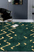 Novelty Living Room Rug in Green Geometry Lines Print Rug Polyester Pet Friendly Area Rug