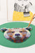 Green and Yellow Child's Room Rug Kids Animal Deer Bear Wolf Cat Pattern Area Rug Polyester Anti-Slip Backing Carpet