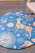 Kids Nursery Rug in Blue Animal Deer Floral Print Rug Polyester Stain-Resistant Area Rug