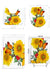 4pc Sunflower Print Bath Mat And Shower Curtain