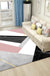 Pink and Black Bedroom Rug Modern Color Block Geometric Marble Pattern Area Rug Polyester Anti-Slip Carpet