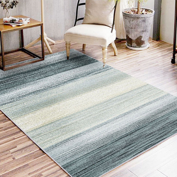 Casual Ombre Rug Green and Blue Synthetic Rug Machine Washable Non-Slip Area Rug for Bedroom